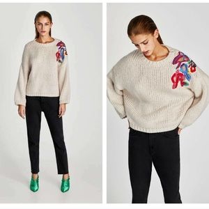 Zara embroidered sweater